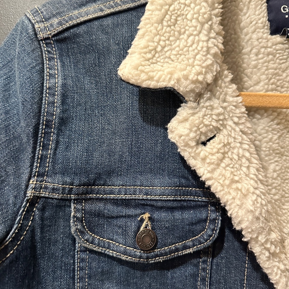 GAP Blue Jean Jacket with Sherpa Lining